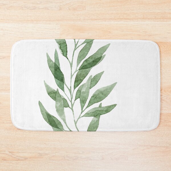Item preview, Green watercolor eucalyptus branch pattern designed and sold by helga-wigandt.