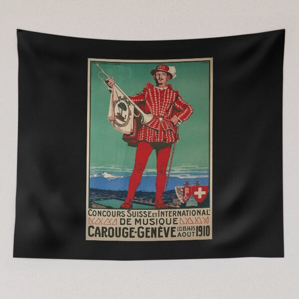 Item preview, retro concours de musique carouge geneve designed and sold by CorasPosters.