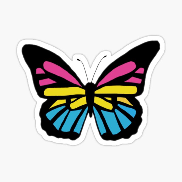 Pansexual Butterfly Sticker By Jennarstickers Redbubble 