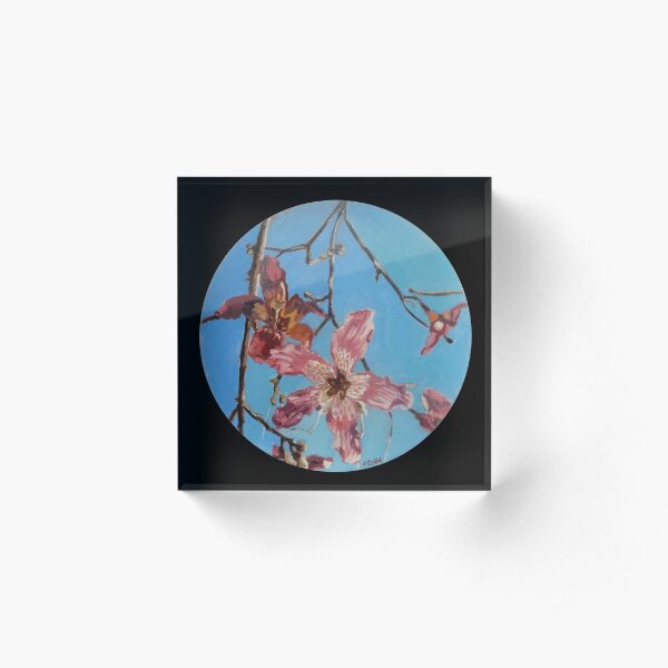 Lillies against a turquoise sky Acrylic Block