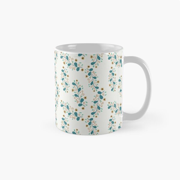 Item preview, Vintage Floral Decorative Scroll Pattern | Teal Swirl Flowers designed and sold by Lavender Mint Graphics.