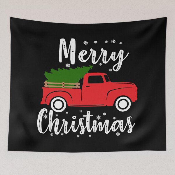 Item preview, Red Truck Pick Up Christmas Tree Vintage designed and sold by timiart.