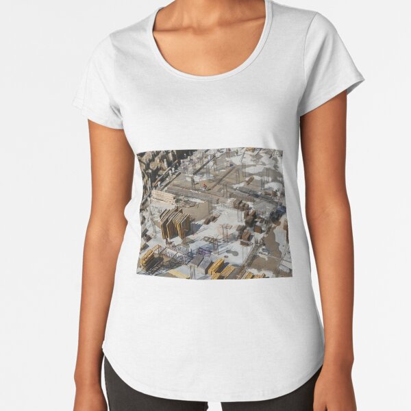Construction site view from above Premium Scoop T-Shirt