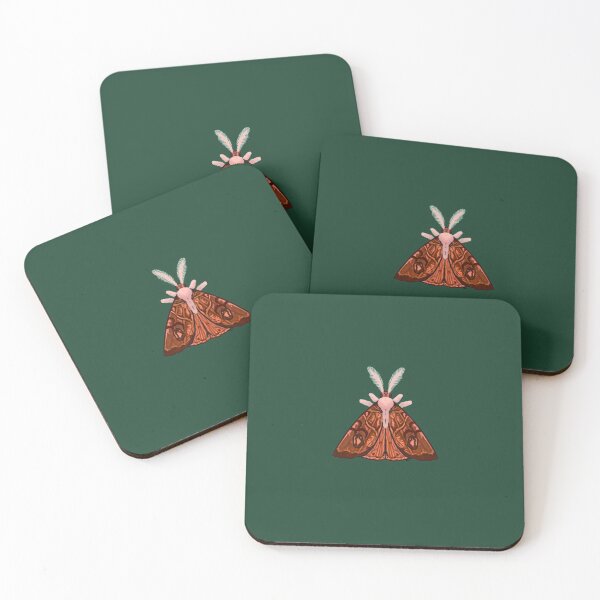 Item preview, Wood Moth green background designed and sold by Salem Scribbles.