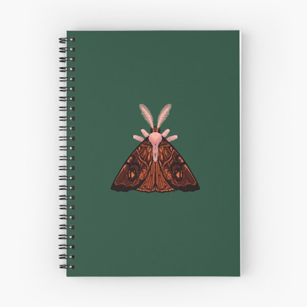 Item preview, Dark Wood Moth green background designed and sold by Salem Scribbles.