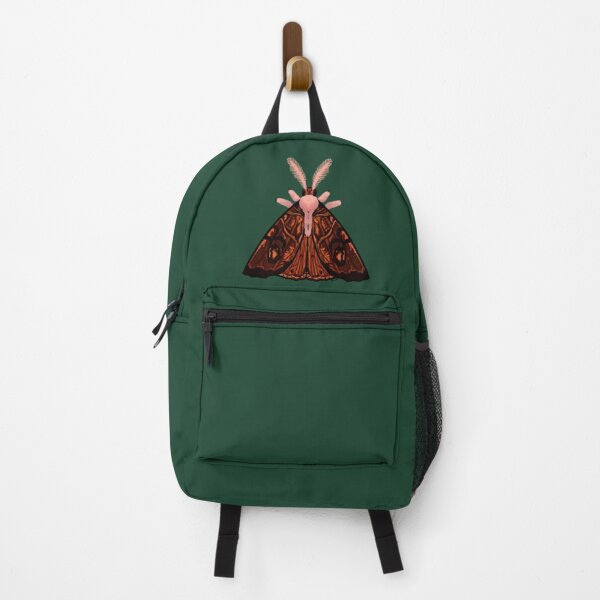Item preview, Dark Wood Moth green background designed and sold by Salem Scribbles.