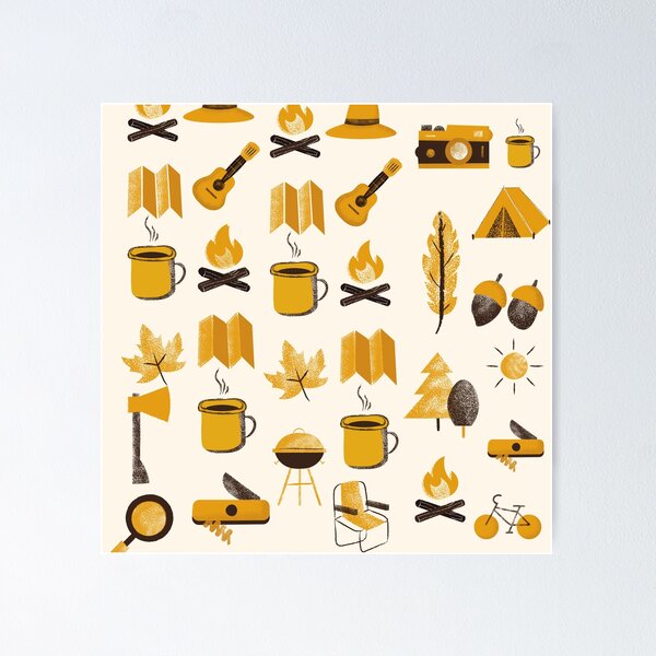 Item preview, autumn camping pattern designed and sold by filiparts.