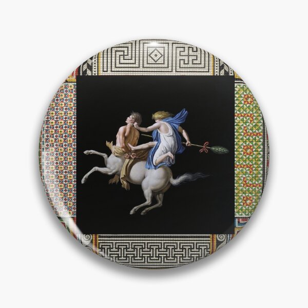 Item preview, MAENAD JUMPING BACK OF A CENTAUR ,ANTIQUE ROMAN PAINTING WITH POMPEII MOSAICS PATCHWORK  designed and sold by BulganLumini.