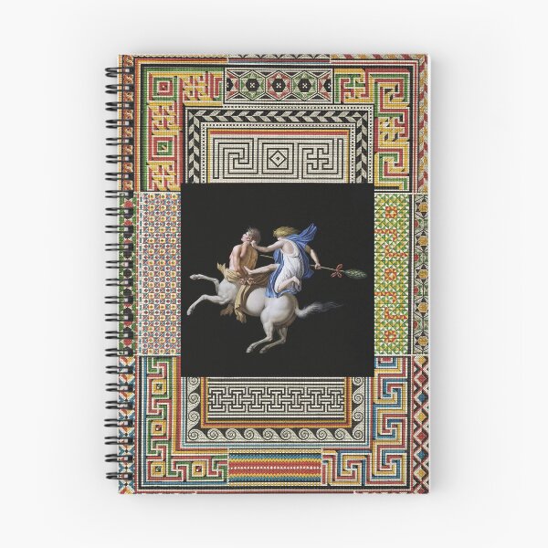 Item preview, MAENAD JUMPING BACK OF A CENTAUR ,ANTIQUE ROMAN PAINTING WITH POMPEII MOSAICS PATCHWORK  designed and sold by BulganLumini.