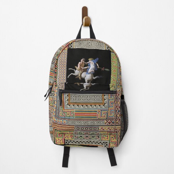 Item preview, MAENAD JUMPING BACK OF A CENTAUR ,ANTIQUE ROMAN PAINTING WITH POMPEII MOSAICS PATCHWORK  designed and sold by BulganLumini.