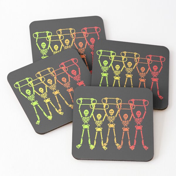 Item preview, Rainbow skateboarding skeletons designed and sold by MarMadeThat.