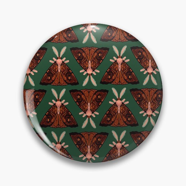 Item preview, Dark Wood Moth Print Green Background designed and sold by Salem Scribbles.