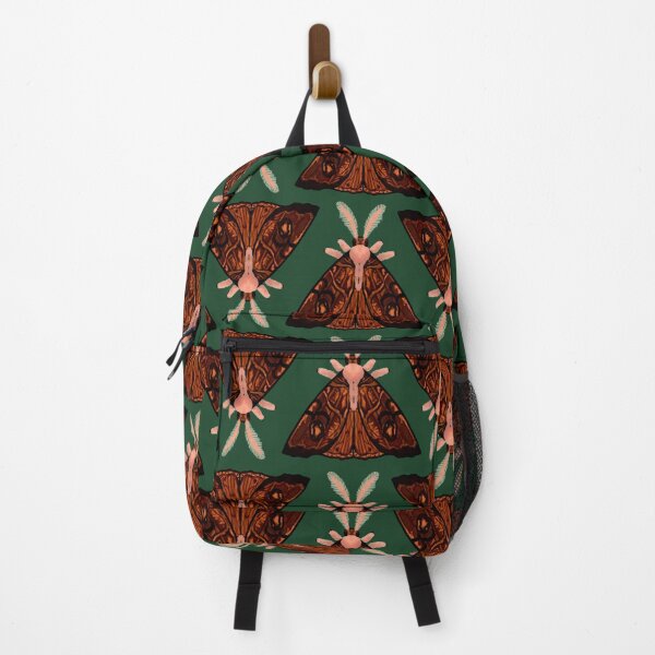 Item preview, Dark Wood Moth Print Green Background designed and sold by Salem Scribbles.