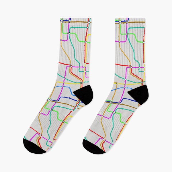 Item preview, 1980s Pop Art Urban Metro Line Transit Map designed and sold by IamTrending.