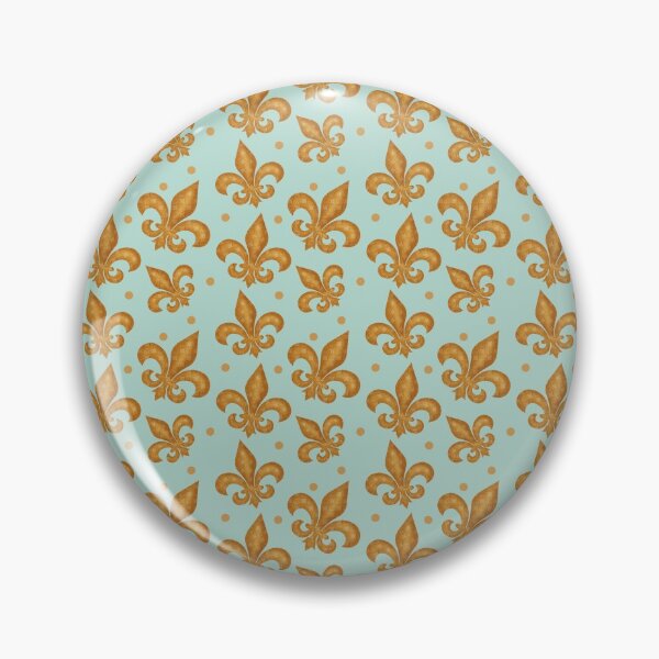 Item preview, Art Deco Fleur-de-lis Pattern // Vintage // Gold and Teal designed and sold by Lavender Mint Graphics.