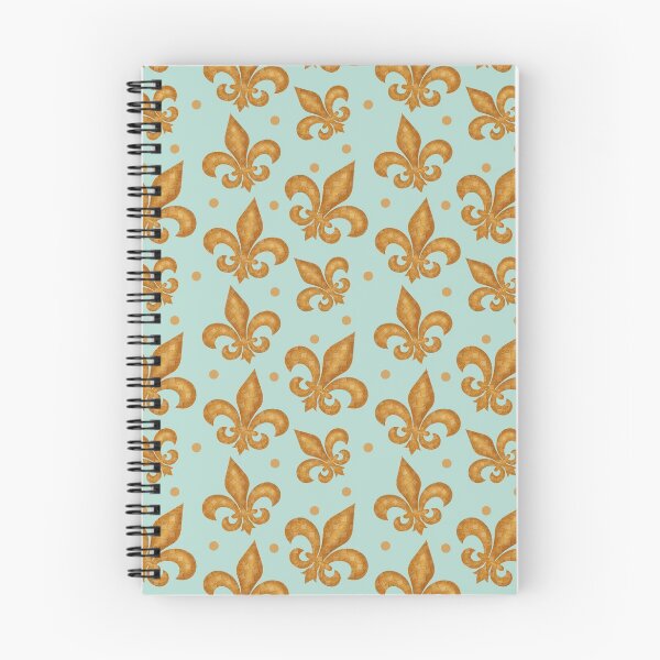 Item preview, Art Deco Fleur-de-lis Pattern // Vintage // Gold and Teal designed and sold by Lavender Mint Graphics.