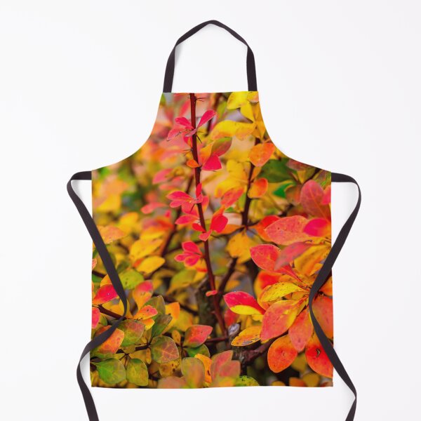 Item preview, Orange red yellow green Berberis leaves background designed and sold by lena-maximova.