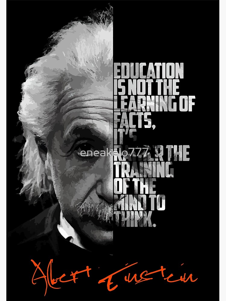 Disover Black and white Albert Einstein quote poster. Premium Matte Vertical Poster