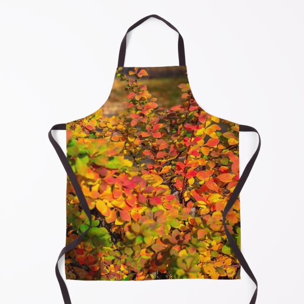 Item preview, Orange red yellow green Berberis leaves background designed and sold by lena-maximova.