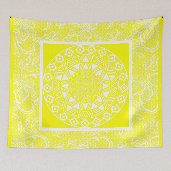 Item preview, Mandala and Lace (White, Yellow) designed and sold by JazzPWall.