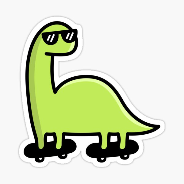 Skateboarding Dino Barosaurus Sticker