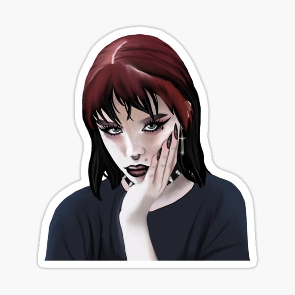 Grunge Aesthetic Egirl Drawing Sticker