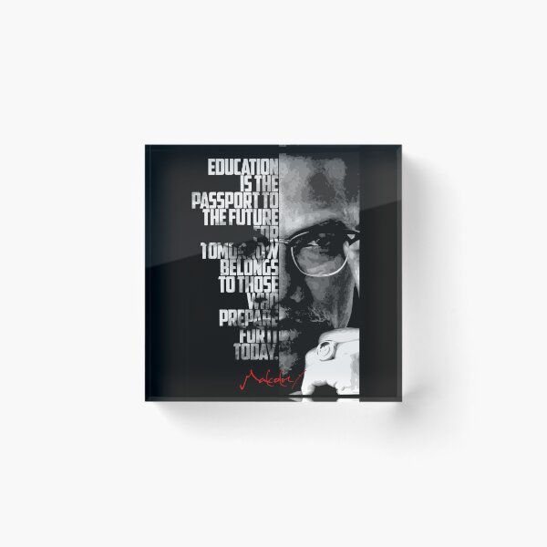 Item preview, Black and white Malcolm X quote poster designed and sold by Enea Kelo.