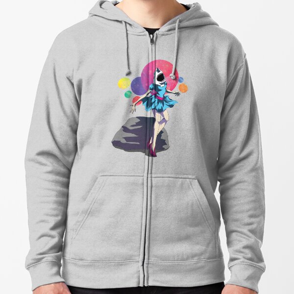 Shark Girl Zipped Hoodie