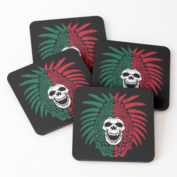Item preview, Mexico Flag - Aztec Warrior Skull - Mexico Roots designed and sold by anziehend.