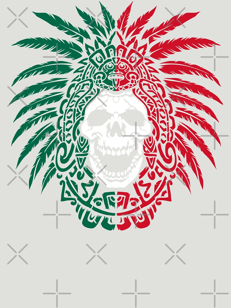 Custom Name Mexico Aztec Warrior Skull Flag Jersey Baseball Shirt