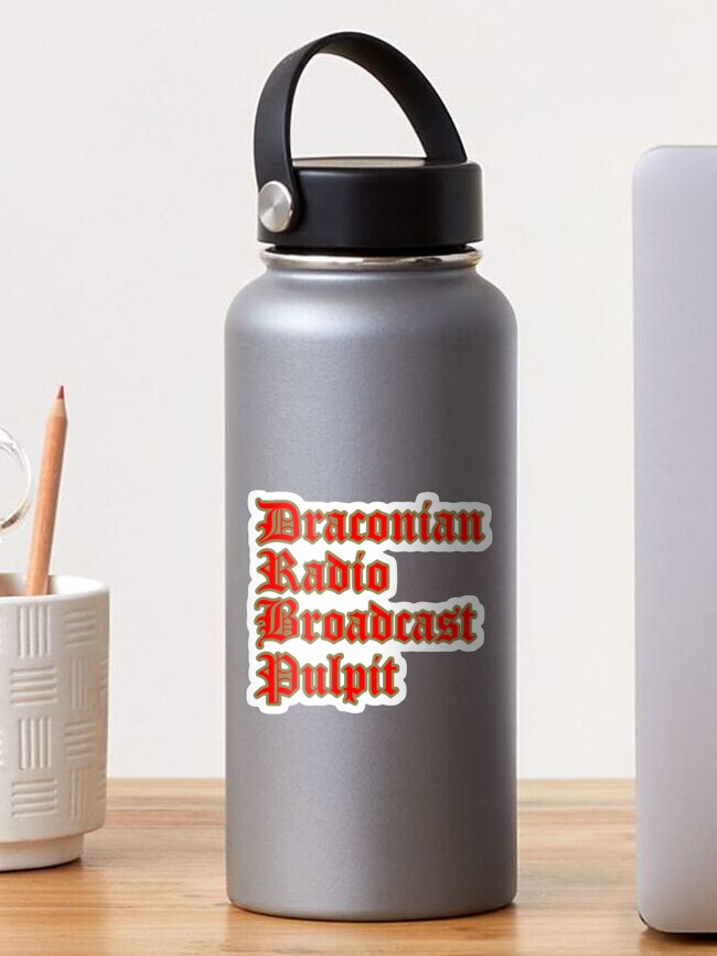Thumbnail 1 of 3, Sticker, Draconian Radio Broadcast Pulpit font designed and sold by MoriVond.