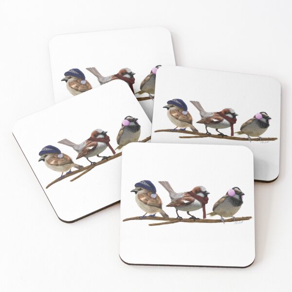 Item preview, Winter sparrows designed and sold by FeatherMuffin.