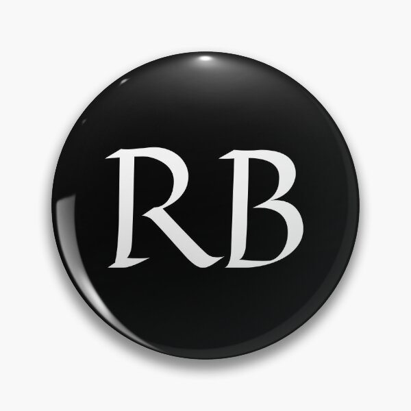 Item preview, RB black and white initials monogramed designed and sold by Abbara.