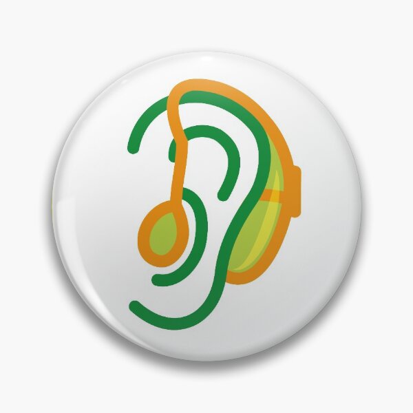 Item preview, Hard of Hearing Sign Emblem | Orange Green Hearing loss hearing Impaired Message Deaf culture designed and sold by ibeargifts.