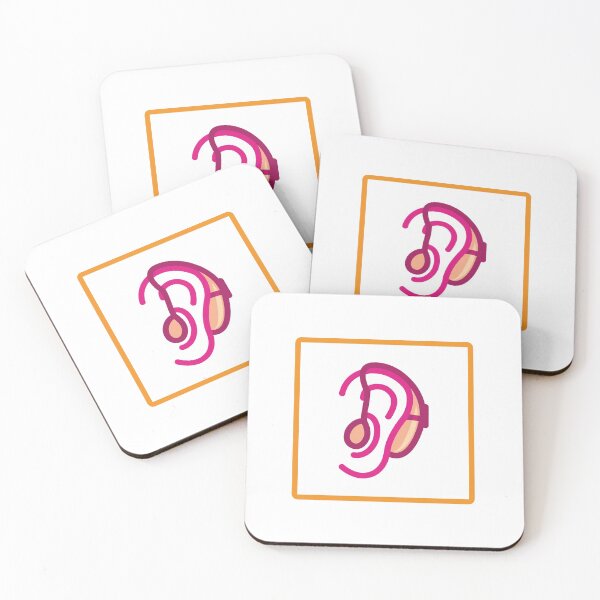 Item preview, Hard of Hearing Sign Emblem | Pink, Orange Hearing loss hearing Impaired Message Deaf culture designed and sold by ibeargifts.