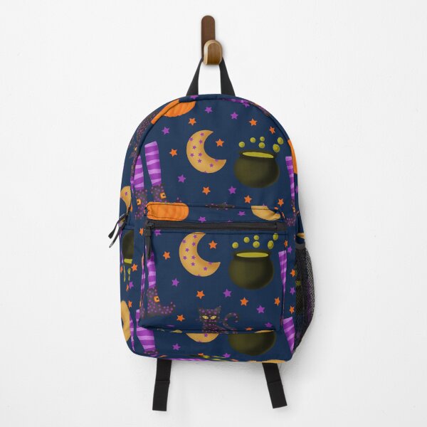 Item preview, Halloween Pattern // Cat // Moon // Witch // Cauldron designed and sold by Lavender Mint Graphics.