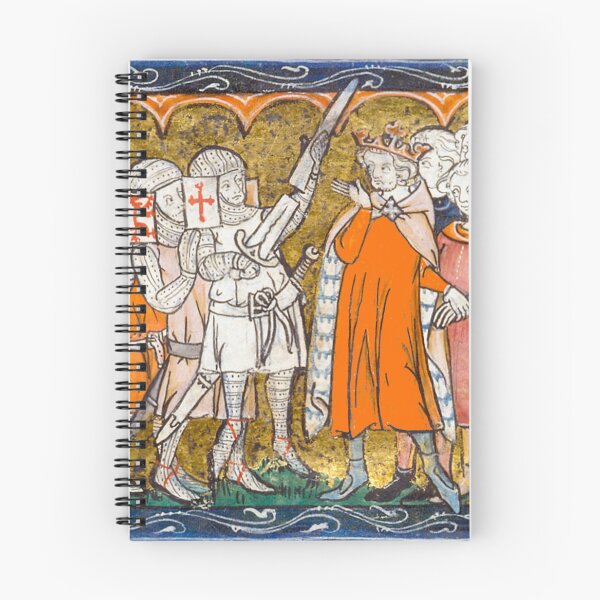 Item preview, Galahad with Perceval and Bors before King Arthur designed and sold by brushandframes.