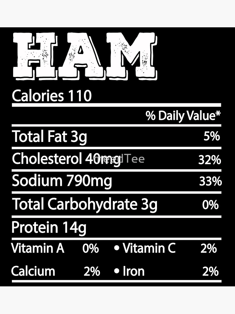 "HAM Nutrition Facts Funny Thanksgiving Christmas" Poster for Sale by