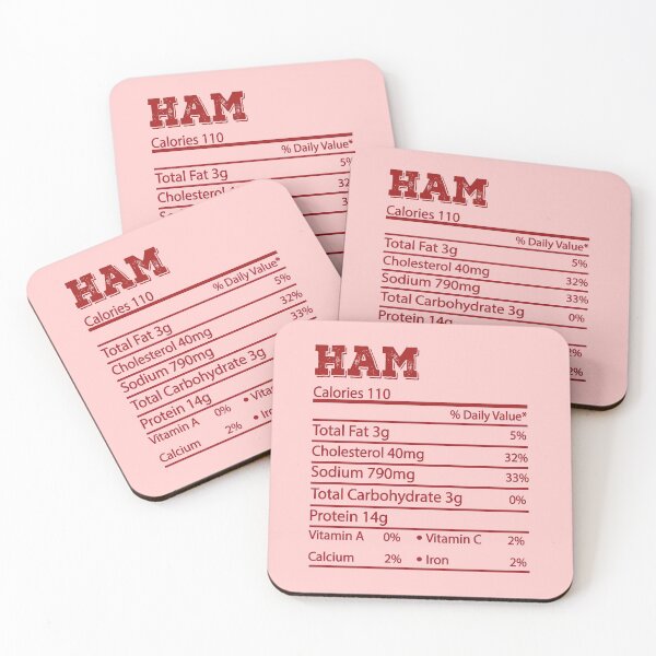 Item preview, HAM Nutrition Facts Funny Thanksgiving Christmas designed and sold by meedTee.