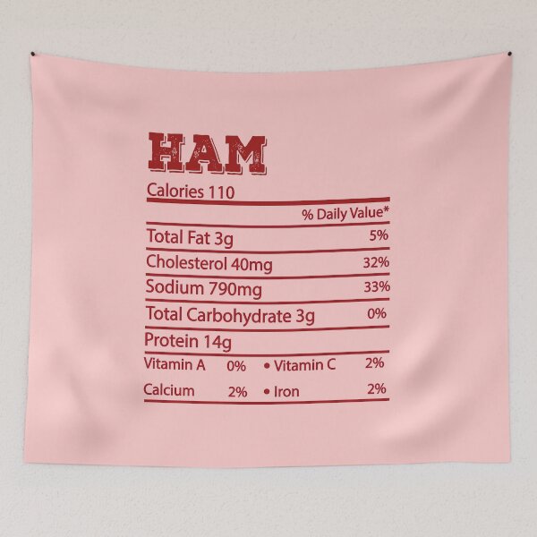 Item preview, HAM Nutrition Facts Funny Thanksgiving Christmas designed and sold by meedTee.