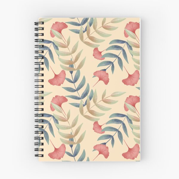 Item preview, Tropical Fall Autumn Leaves Pattern | Teal, Coral, Rust | Leaf Print | Gingko Leaf designed and sold by Lavender Mint Graphics.