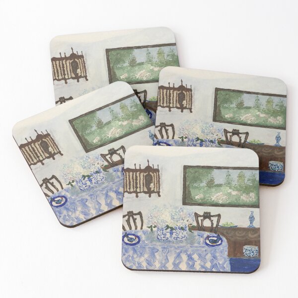 Item preview, The Blue Tablecloth Painting   Folk and Impressionist Work  Original Art  designed and sold by monpetitbijou.