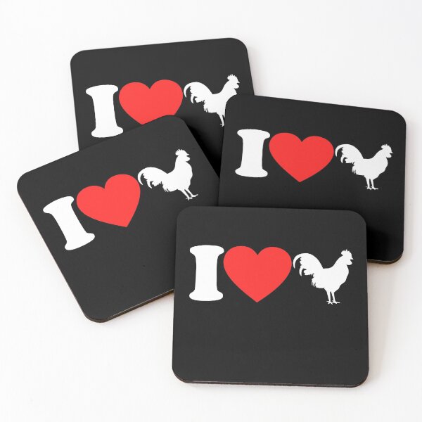 Aperçu de l'œuvre J'aime les poulets poulet coq coeur disant cadeau créée et vendue par DerNerd.