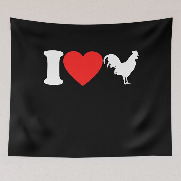Aperçu de l'œuvre J'aime les poulets poulet coq coeur disant cadeau créée et vendue par DerNerd.