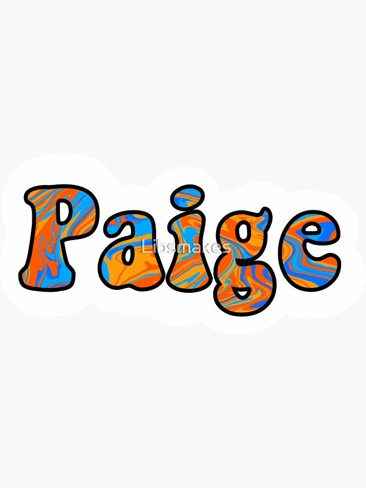 "Custom Name Sticker For Paige" Sticker by Libsmakes Redbubble