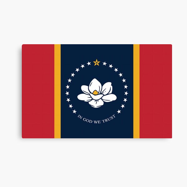 Mississippi New Magnolia Flag Canvas Print