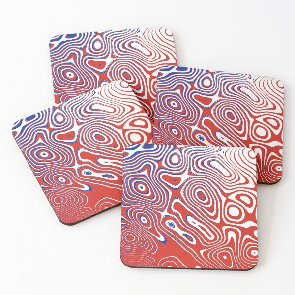 Item preview, Chile National Colors | Modern Abstract Liquid Art designed and sold by Dator-Abstracts.