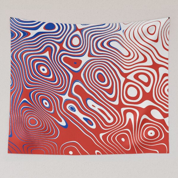 Item preview, Chile National Colors | Modern Abstract Liquid Art designed and sold by Dator-Abstracts.