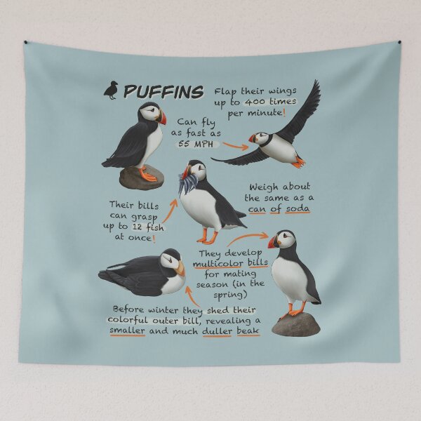 Item preview, Puffins Fun Animal Facts designed and sold by troyanthonyart.