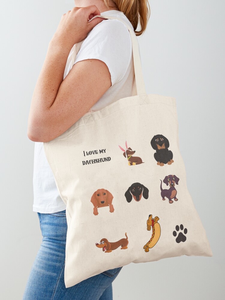 Cartoon Dachshund Tote Bag Cartoon Dachshund Tote Bag